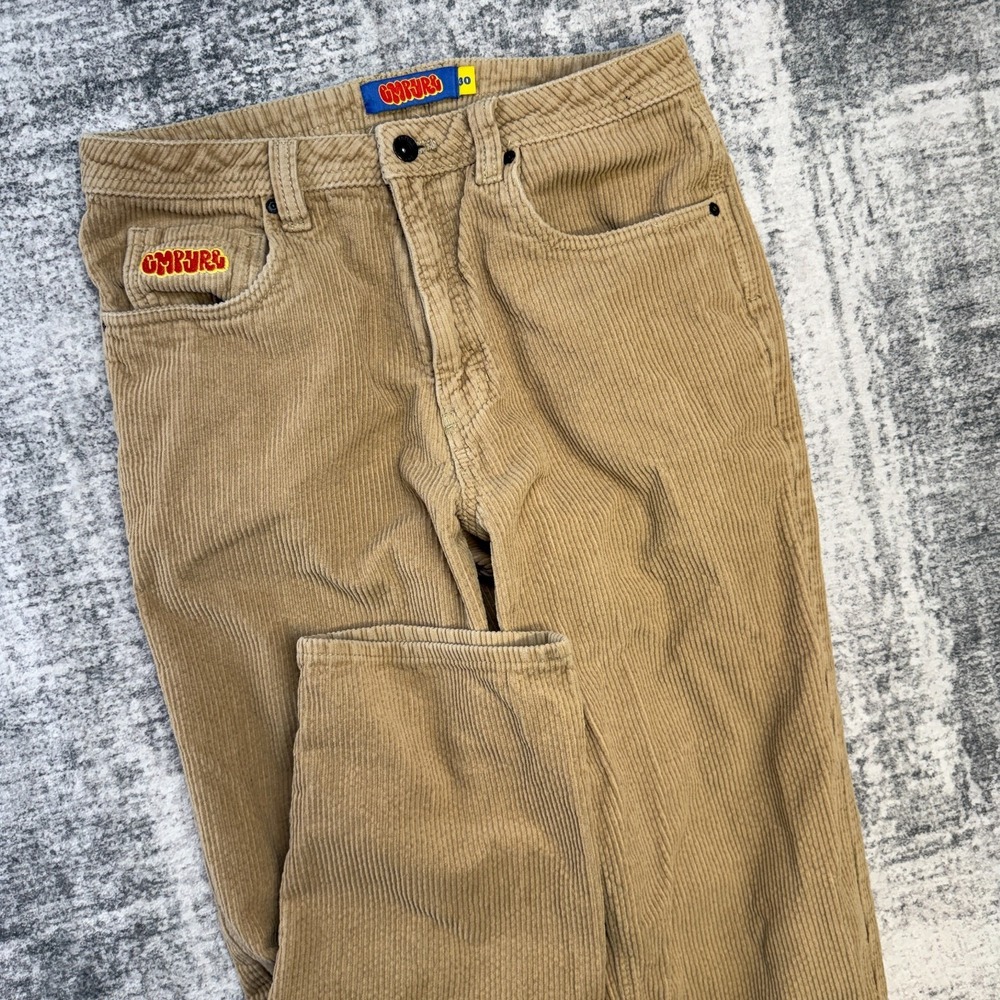 Empyre Corduroy Pants 30x27 Beige Relax Wide Wale Skate Surf Streetwear Straight